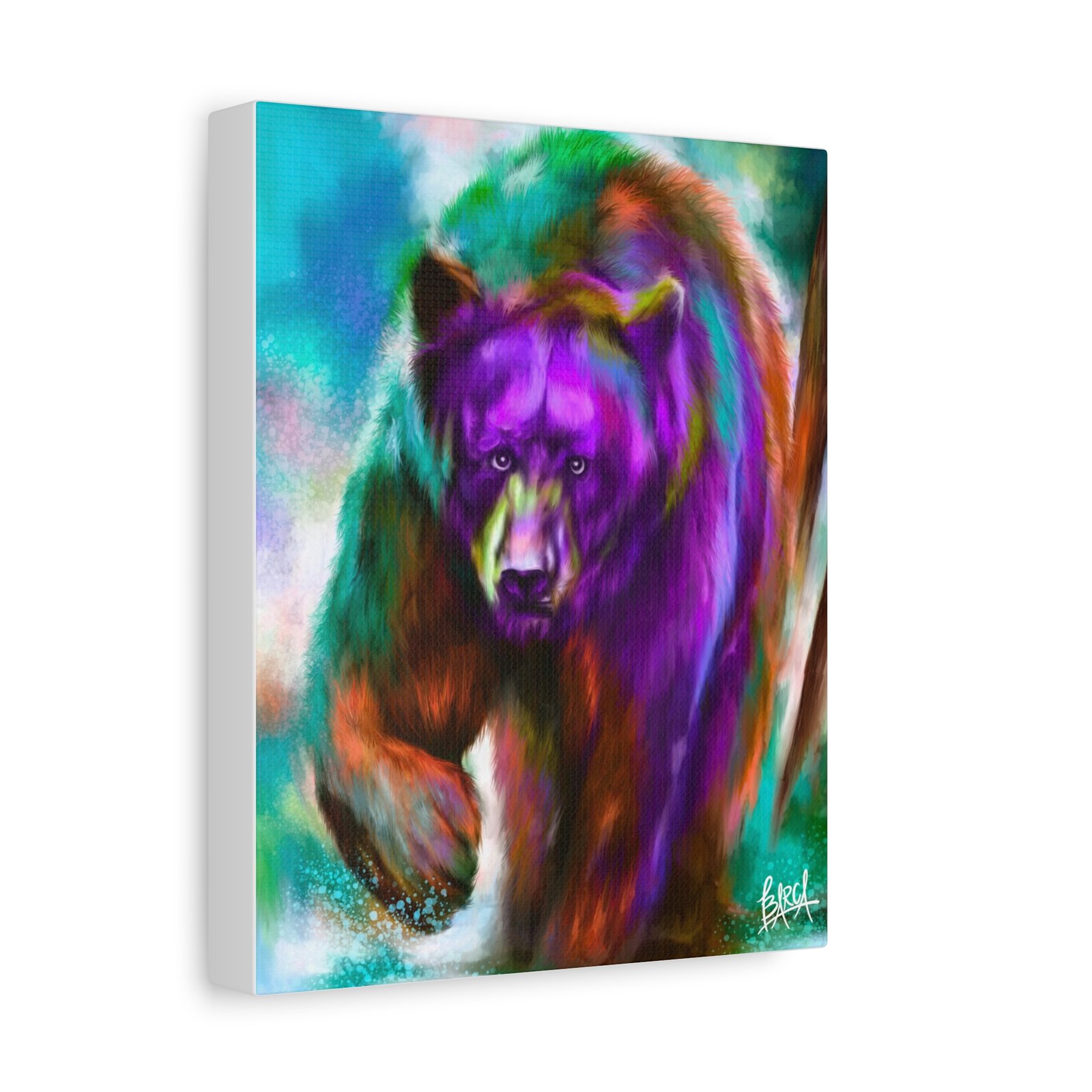 Animal Art Canvas - Portrait Vibrant Bear Canvas Art, Colorful Wall Decor, Animal Lover Gift, Colorful Home Decor, Wildlife Artwork, Unique Art Piece - Image 2