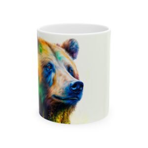 Colorful Bear Ceramic Mug - Perfect for Nature Lovers, Cozy Mornings, Gift for Birthdays, Wildlife Enthusiasts, Hot Beverage