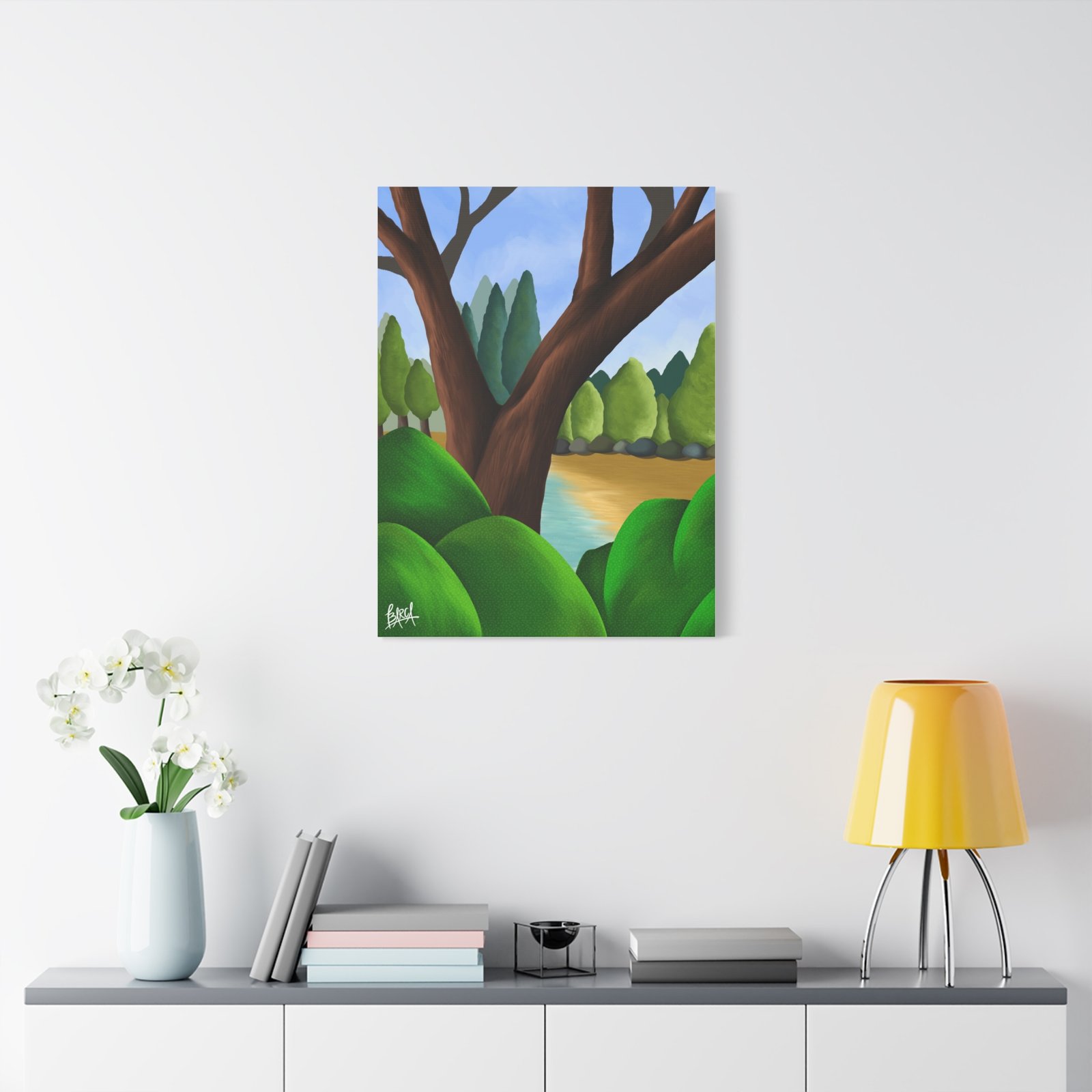 Other Art Portrait - Serene Nature Canvas Art Print, Stretched Wall Art, Green Landscape Decor, Earthy Home Decoration, Tranquil Nature Artwork - Image 35