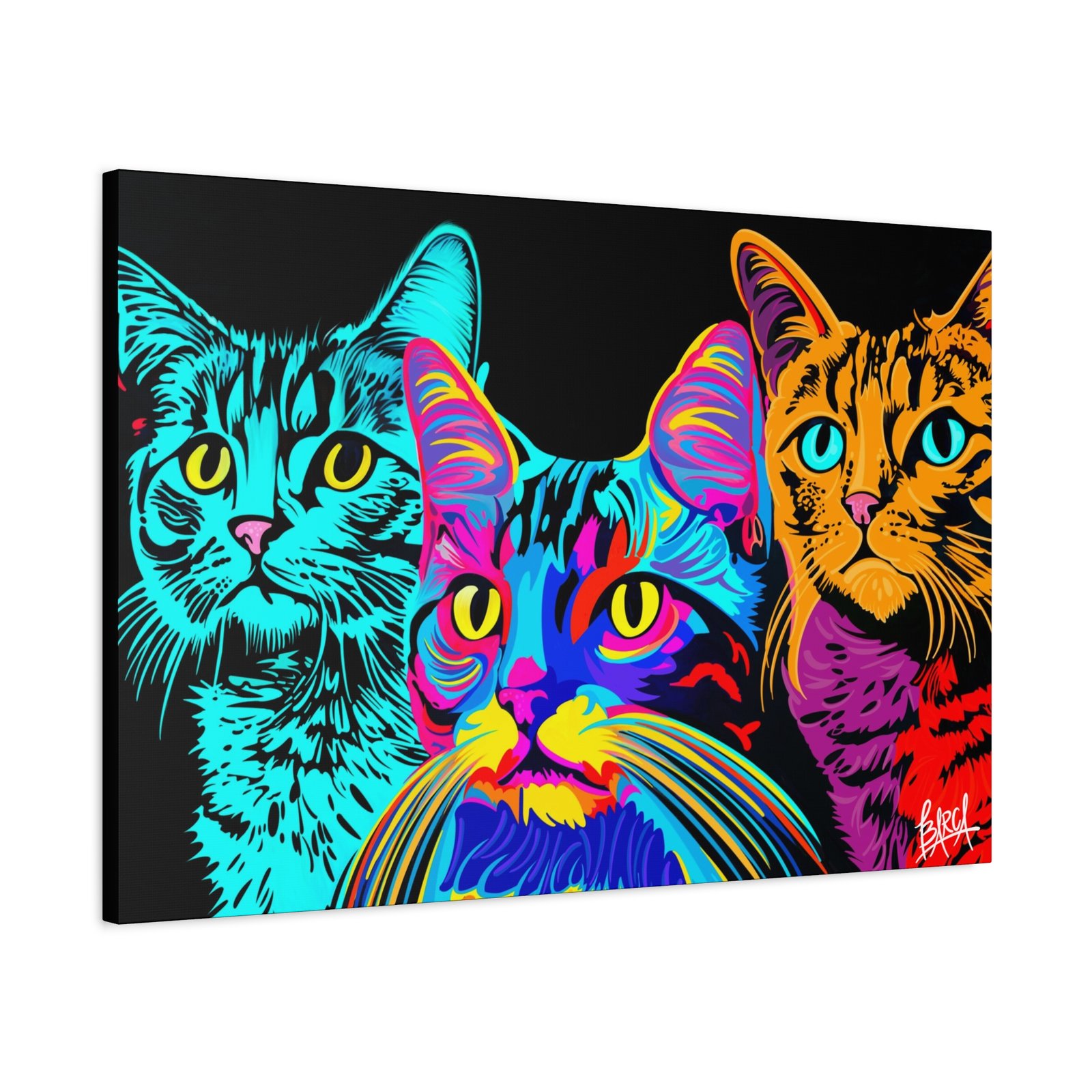 Animal Art Canvas - Vibrant Cat Canvas Print, Colorful Cat Wall Art, Home Decor for Cat Lovers, Pet Lover Gift, Colorful Cat Portraits - Image 62