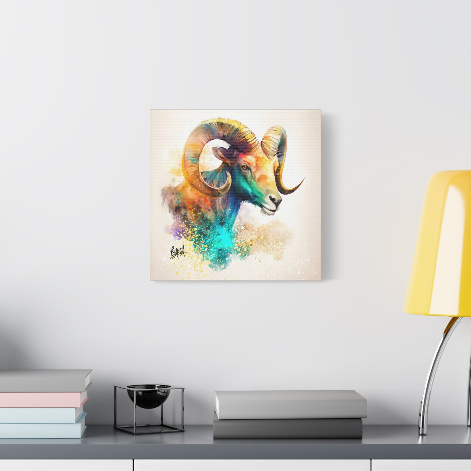Animal Art - Aries Colorful Ram Canvas Art, Animal Wall Decor, Unique Home Decoration, Gift for Art Lovers, Goat Decor - Image 15