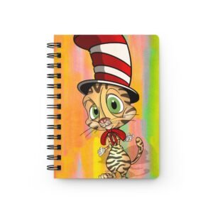 Cat-Tastic Art - Kid's Whimsical Cat in The Hat Spiral Bound Journal featuring Playful Cat Design, Art Journal, Sketchbook, Gift for Kids, Colorful Notebook