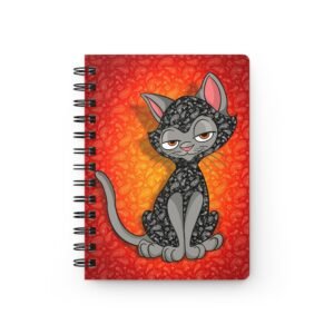 Sassy Cat Art - Paisley Print Sassy Cat-Themed Spiral Bound Journal, Cute Cat Journal, Notebook for Cat Lovers, Kawaii Gifts for Writers, Fun Stationery