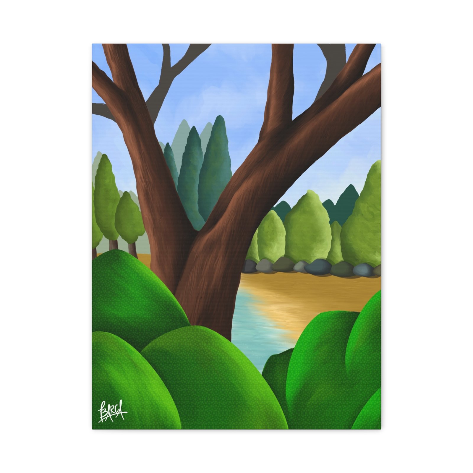 Other Art Portrait - Serene Nature Canvas Art Print, Stretched Wall Art, Green Landscape Decor, Earthy Home Decoration, Tranquil Nature Artwork - Image 21