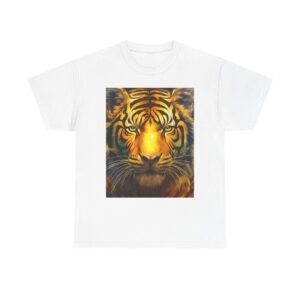 T-Shirts - Majestic Tiger Unisex Heavy Cotton Tee, Animal Lover Gift, Wildlife Tee, Nature Shirt, Unique Graphic T-Shirt, Casual Wear