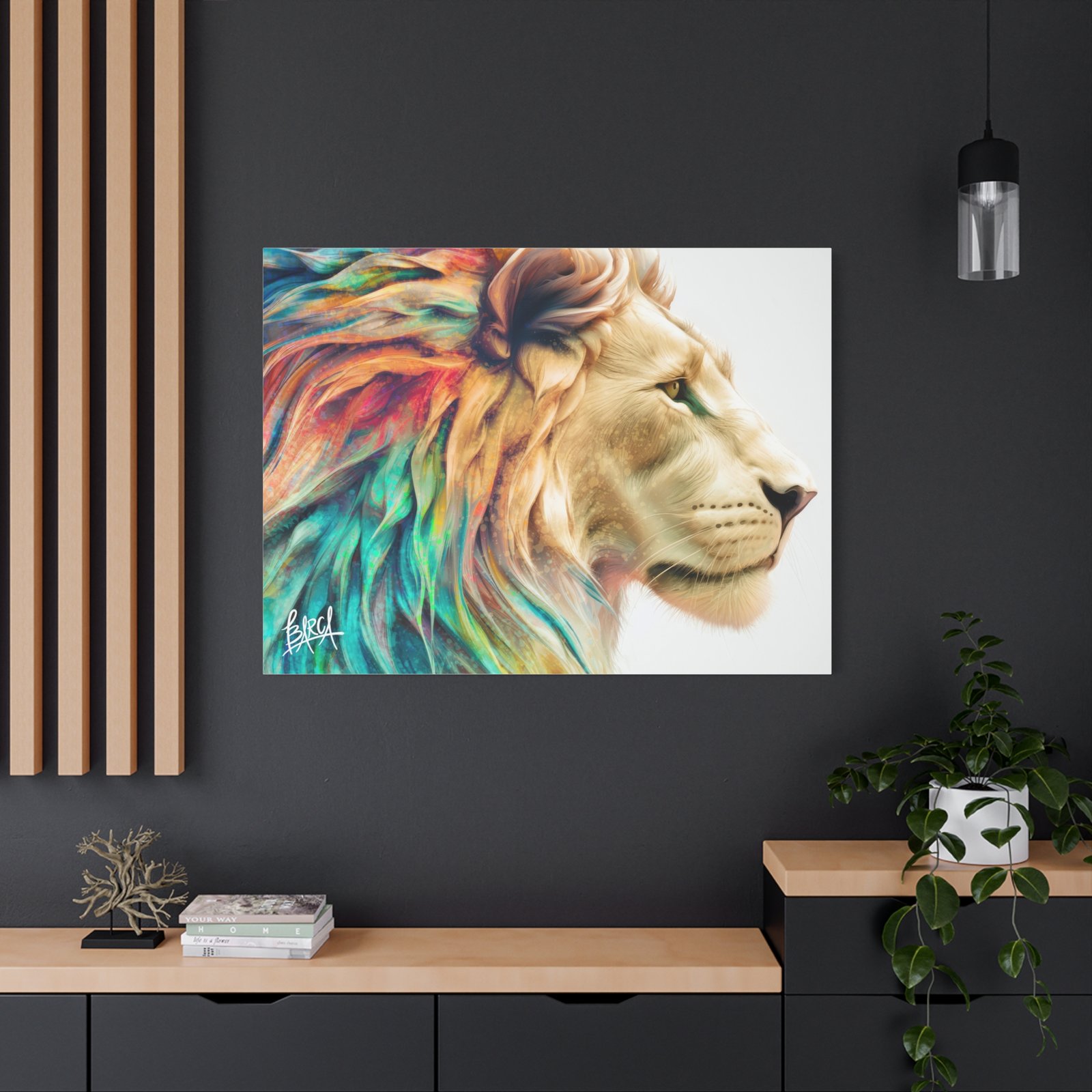 Animal Art Canvas - Vibrant Lion Canvas Wall Art, Colorful Stretched Canvas, Home Decor, Animal Art, Gift for Animal Lovers, Living Room Decoration - Image 56