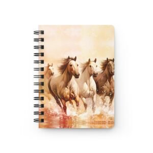 Animal Art Horses - Wild Horses Running on Water Painting Spiral Bound Journal