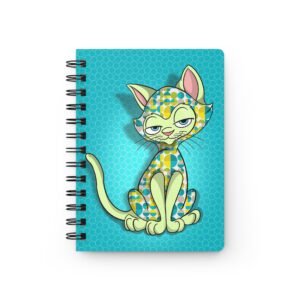 Sassy Cat Art - Colorful Art Deco Sassy Cat Spiral Journal, Cute Cat Notebook, Gift for Cat Lovers, Funny Pet Journal, Memorable Writing Companion