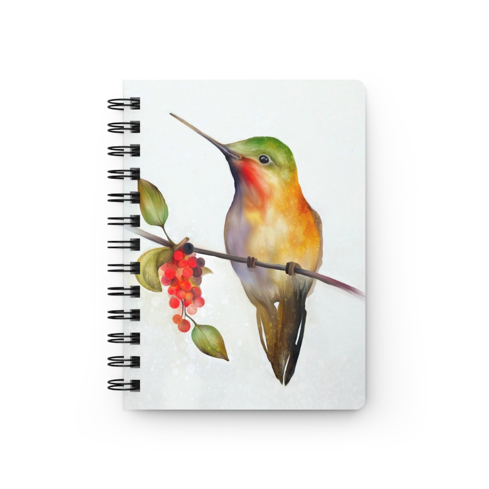 Animal Art Bird - Hummingbird Spiral Bound Journal | Nature-Inspired Gift, Perfect for Writing, Note-taking, Travel Diary, Eco-Friendly Journal