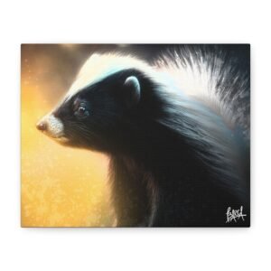 Animal Art Canvas - Skunk Art featuring Striking Skunk Portrait, Wall Decor, Home Artwork, Nature Lover Gift, Wildlife Decor