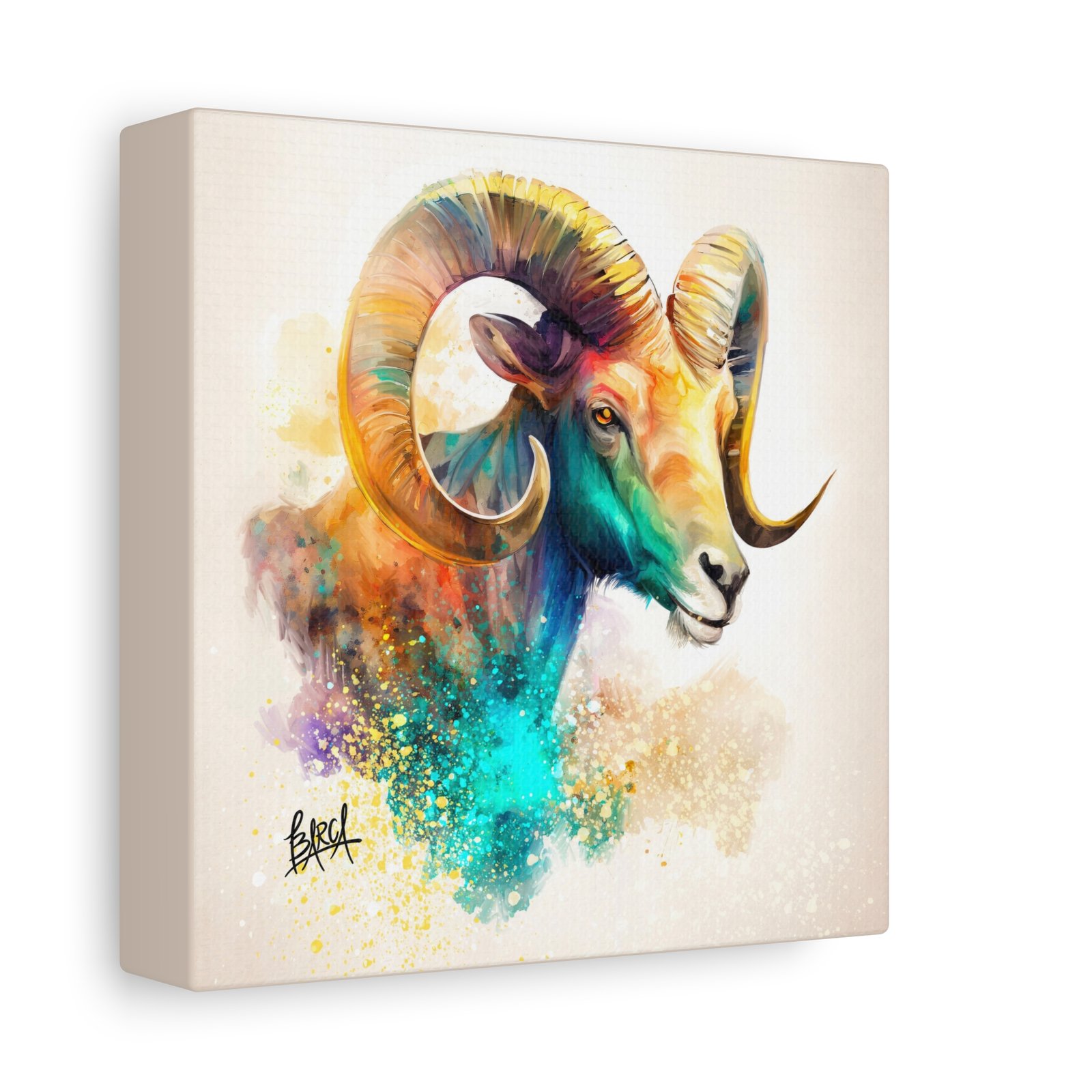 Animal Art - Aries Colorful Ram Canvas Art, Animal Wall Decor, Unique Home Decoration, Gift for Art Lovers, Goat Decor - Image 2