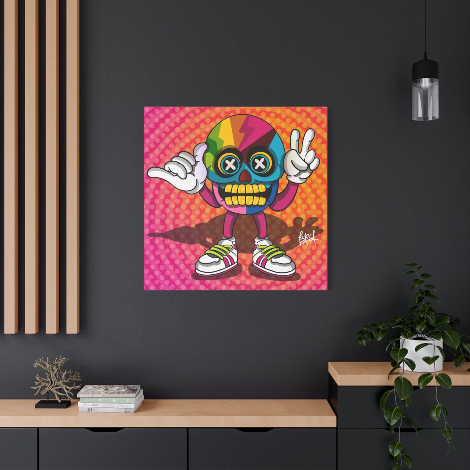 Other Art Portrait - Colorful Skull Canvas Art Print, Psychedelic Wall Decor, Unique Gift for Art Lovers, Vibrant Home Decor, Fun Room Accent - Image 80