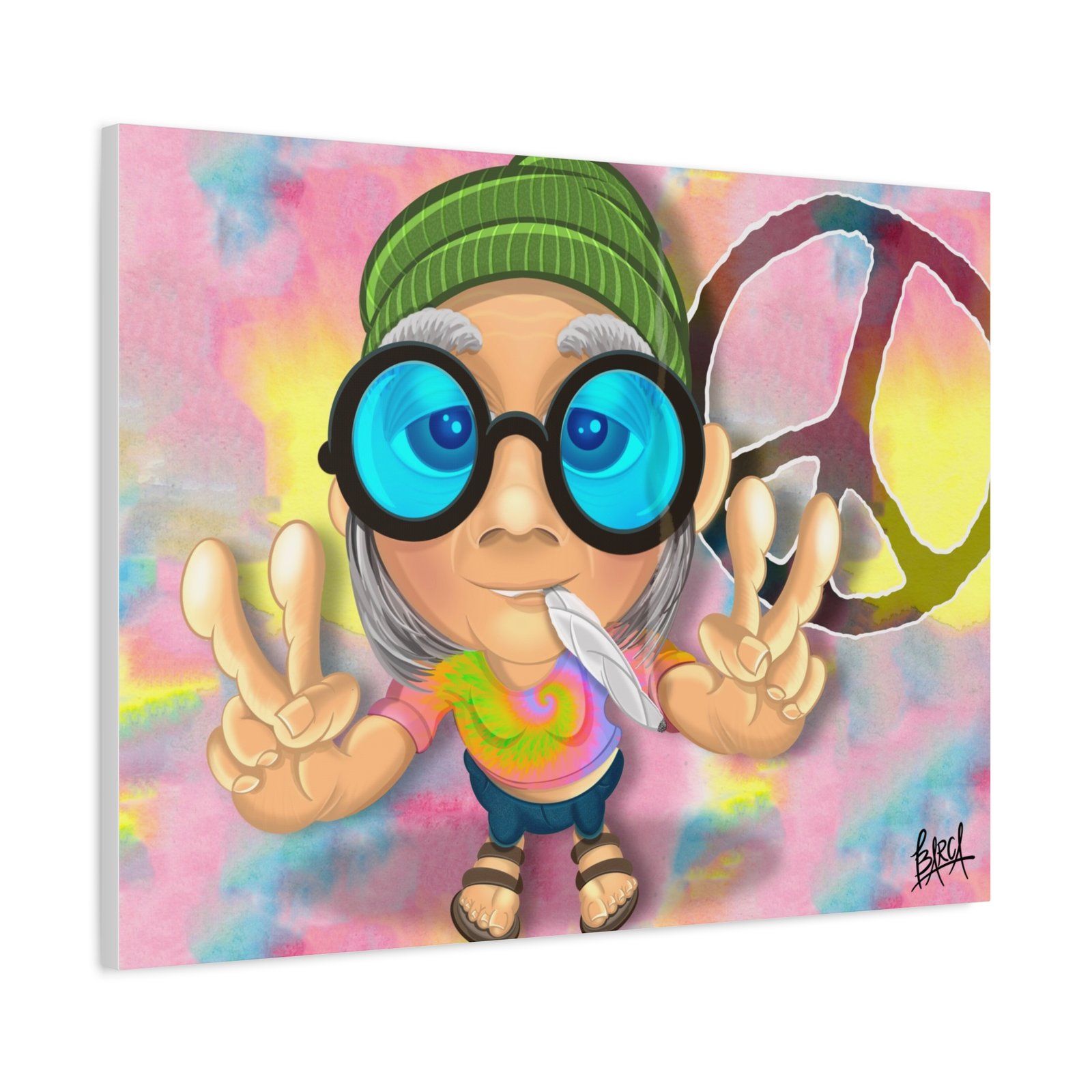 Other Art Portrait - Peace Vibes Canvas Art, Retro Wall Decor, Gift for Hippie Lovers, Boho Home Decor, Colorful Chill Room Art - Image 50