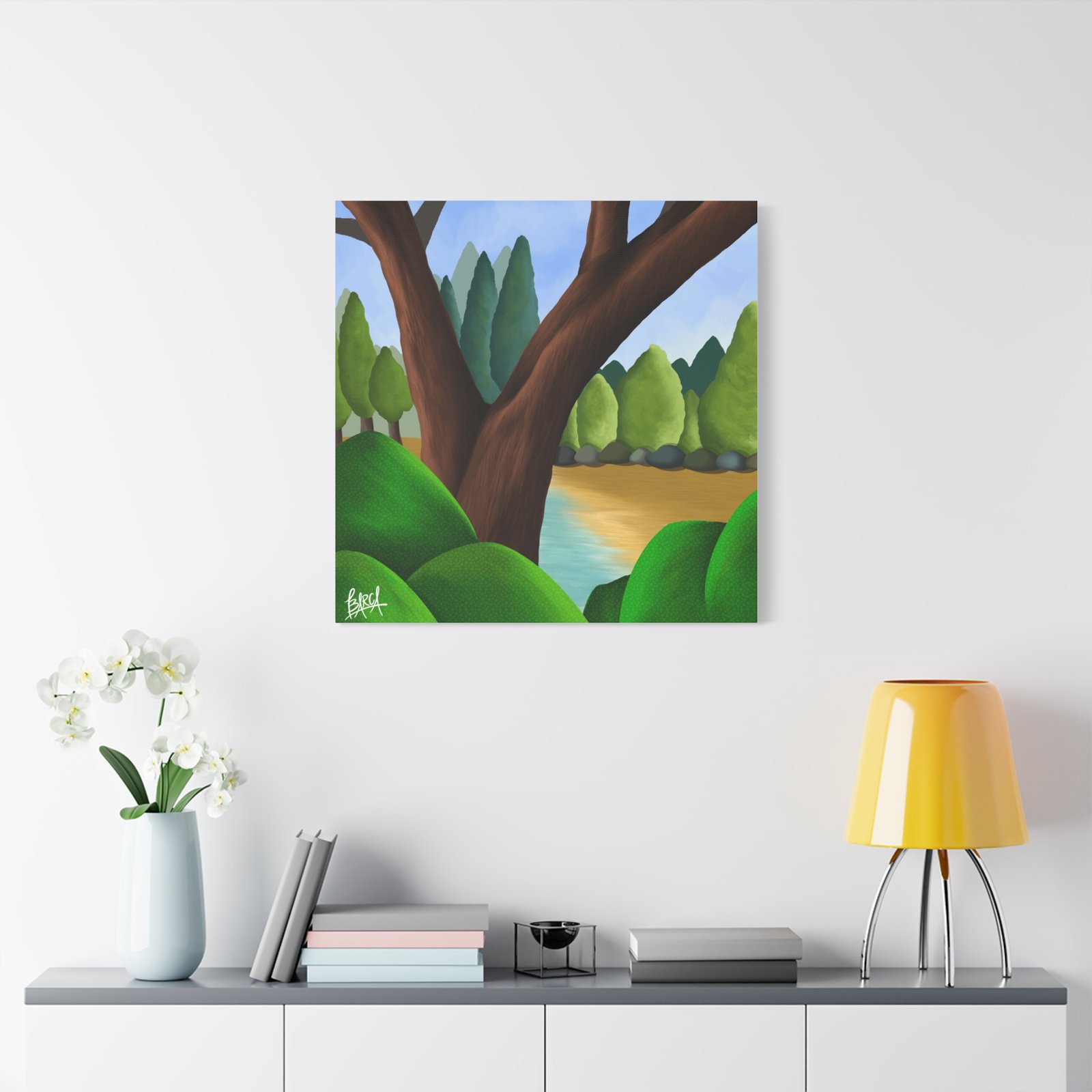 Other Art Portrait - Serene Nature Canvas Art Print, Stretched Wall Art, Green Landscape Decor, Earthy Home Decoration, Tranquil Nature Artwork - Image 75