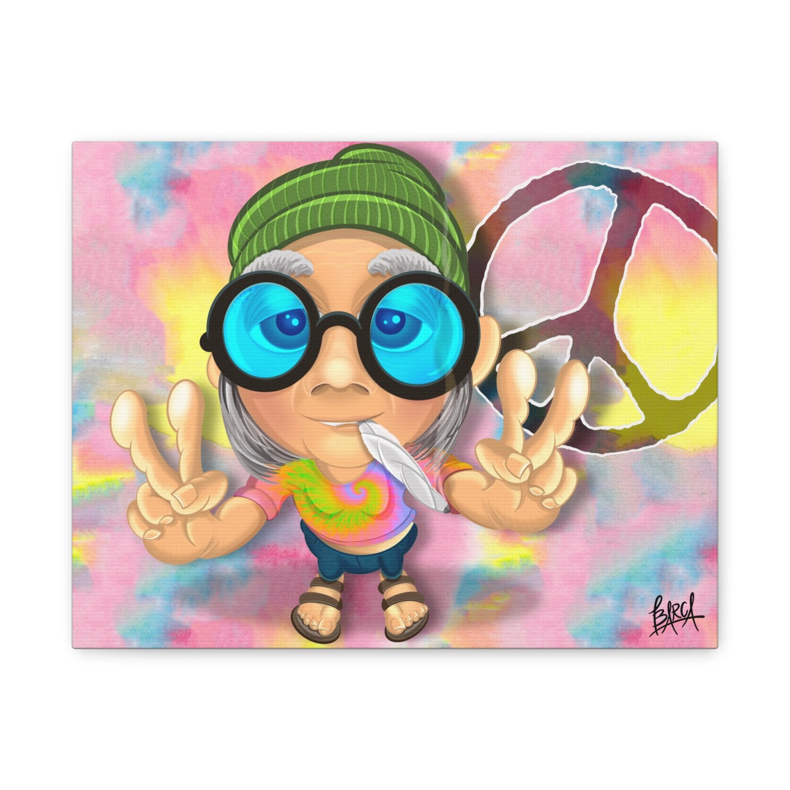 Other Art Portrait - Peace Vibes Canvas Art, Retro Wall Decor, Gift for Hippie Lovers, Boho Home Decor, Colorful Chill Room Art - Image 9