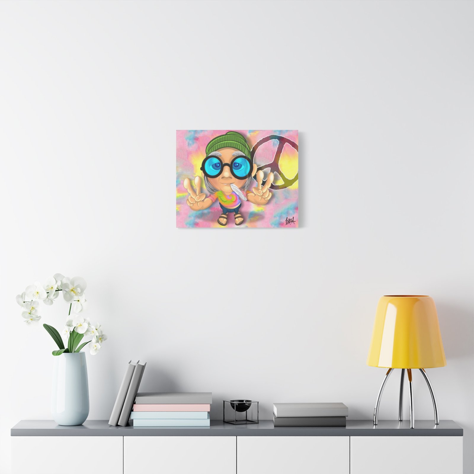 Other Art Portrait - Peace Vibes Canvas Art, Retro Wall Decor, Gift for Hippie Lovers, Boho Home Decor, Colorful Chill Room Art - Image 27