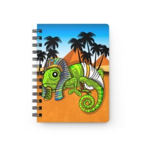 Chamo Pop Art - Egyptian Pharaoh Spiral Bound Journal with Vibrant Chameleon Design | Fun Notebook, Travel Diary, Gift for Students, Artist Sketchbook, Journaling