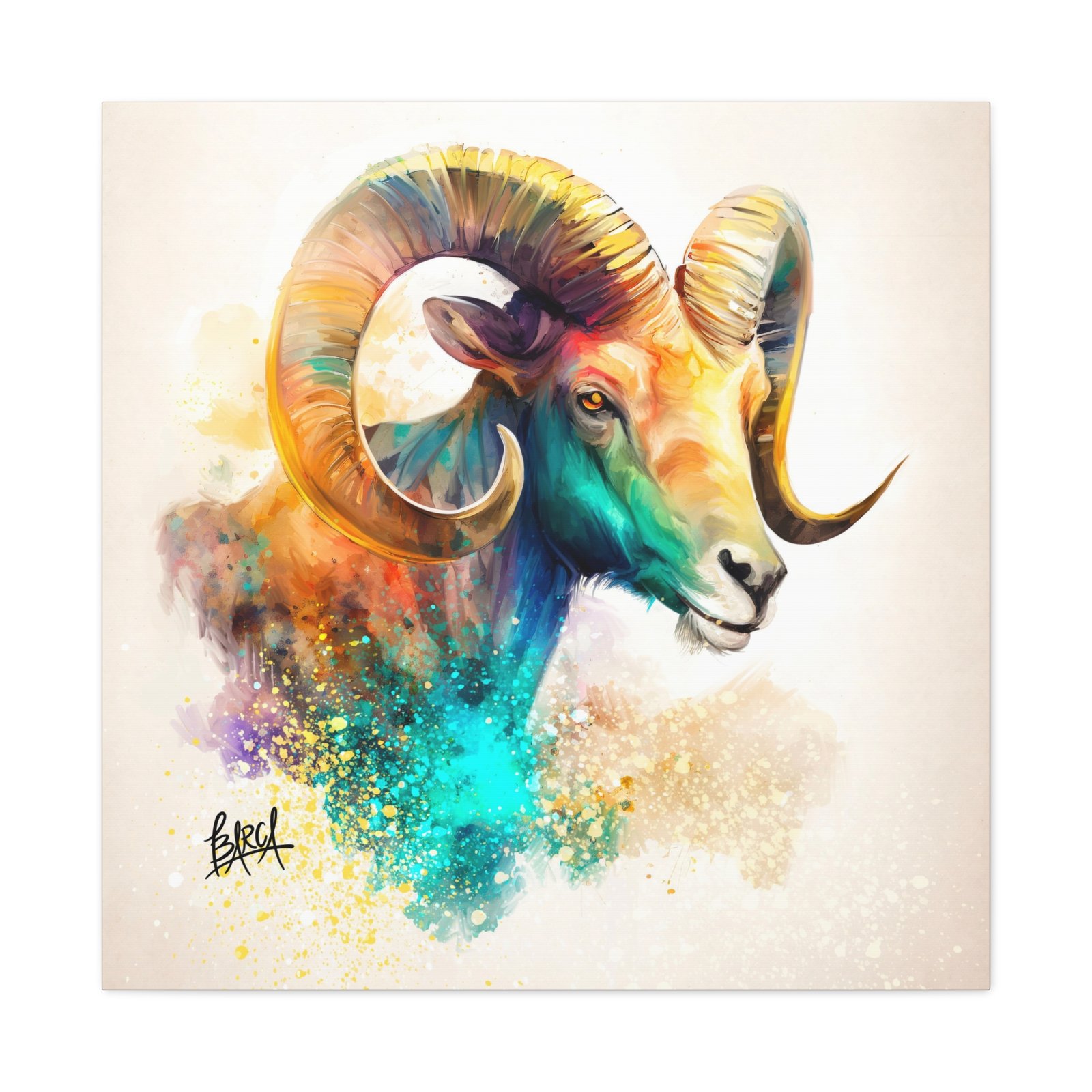 Animal Art - Aries Colorful Ram Canvas Art, Animal Wall Decor, Unique Home Decoration, Gift for Art Lovers, Goat Decor - Image 33
