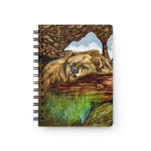 Animal Art Bear - Cozy Bear Spiral Bound Journal - Nature Lover Notebook, Wildlife Diary, Gift for Writers, Camping Journal, Inspirational Sketchbook