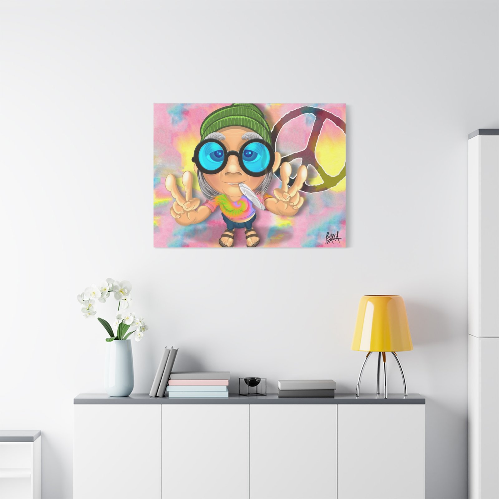 Other Art Portrait - Peace Vibes Canvas Art, Retro Wall Decor, Gift for Hippie Lovers, Boho Home Decor, Colorful Chill Room Art - Image 63