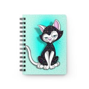 Sassy Cat Art - Cute Symbol Sassy Cat Spiral Bound Journal for Cat Lovers, Art Journal, Notebook, Gift for Pet Owners, Cute Stationery, Kitty Design