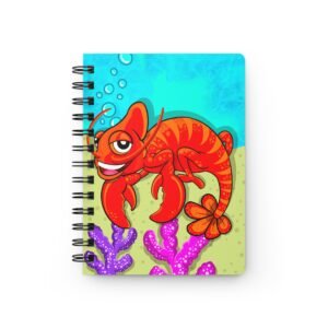 Chamo Pop Art - Underwater Coral Spiral Journal, Cute Lobster Sea Life Notebook, Ocean Themed Stationery, Gift for Beach Lovers, Writing Journal