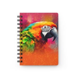 Animal Art Bird - Vibrant Spiral Bound Journal - Colorful Macaw Design, Gift for Bird Lovers, Travel Diary, Artistic Notepad, Sketchbook, Journal for Kids