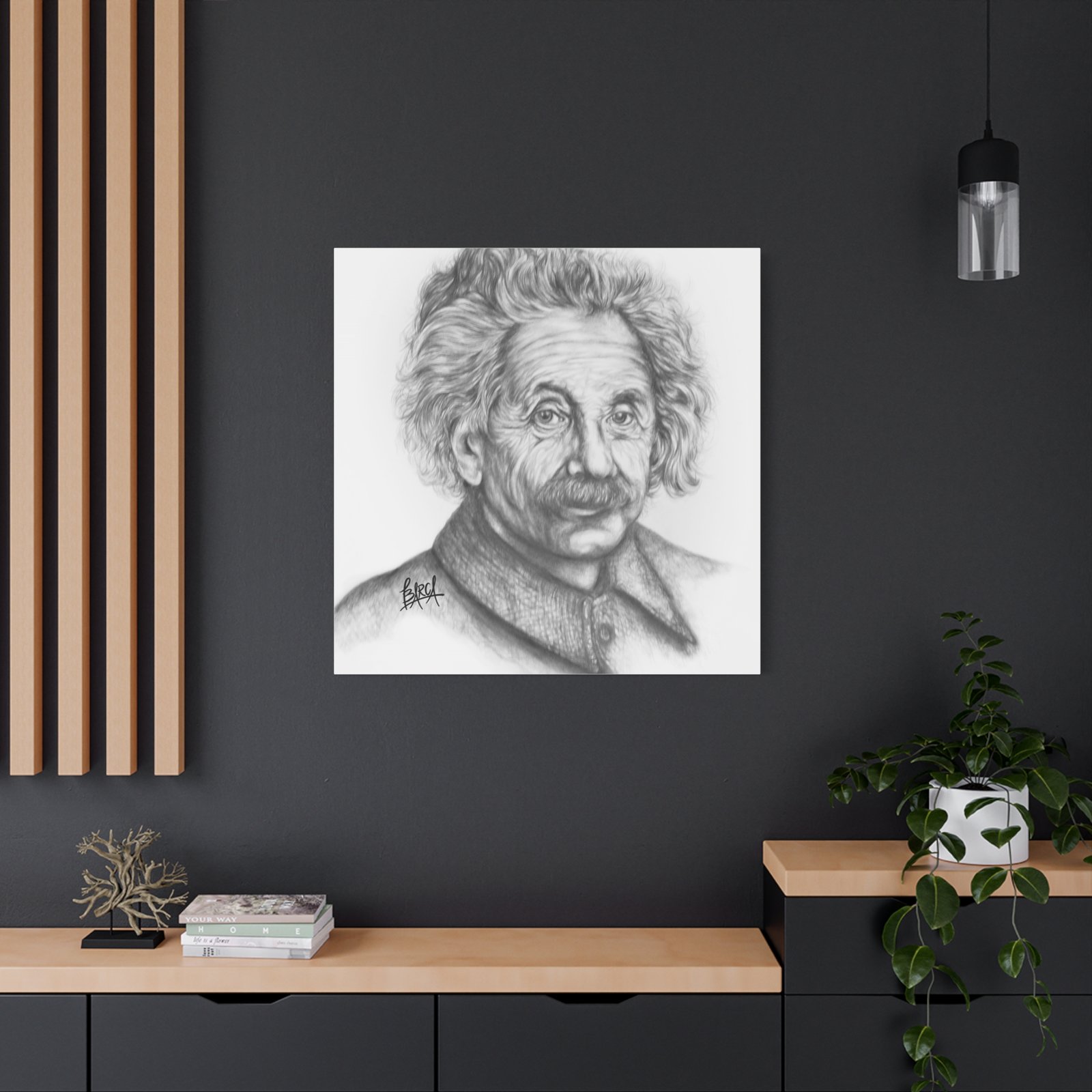 Graphite Pencil Sketch - Stylish Matte Canvas Print, Einstein Art Decor, Wall Art, Office Decor, Educational Gift, Art Lover Gift - Image 100
