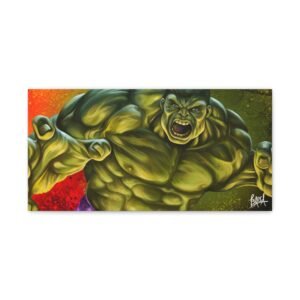Other Art Portrait - Hulk Canvas Artwork, Superhero Wall Decor, Colorful Home Art, Geek Room Decoration, Unique Gift Idea, Comic Style Print