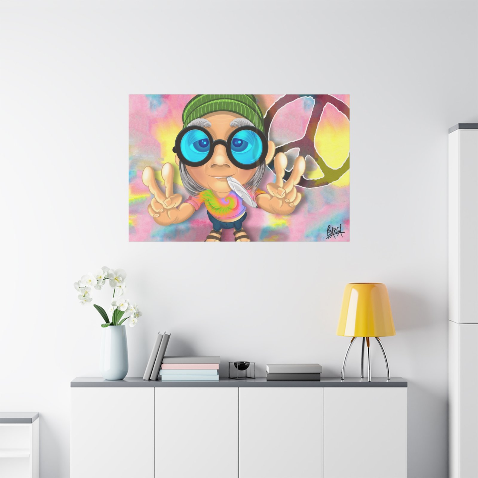 Other Art Portrait - Peace Vibes Canvas Art, Retro Wall Decor, Gift for Hippie Lovers, Boho Home Decor, Colorful Chill Room Art - Image 71