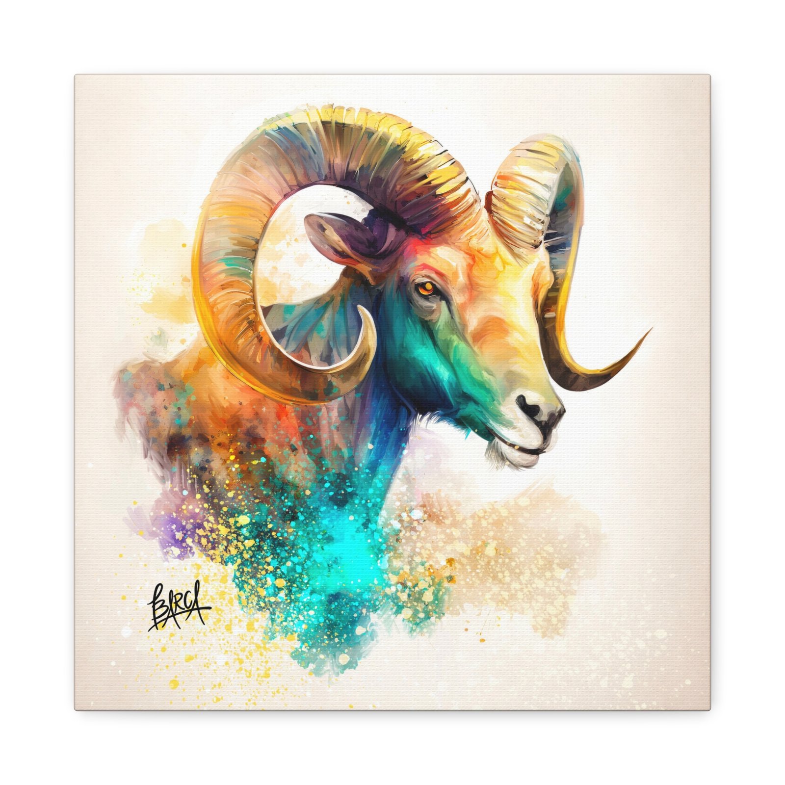 Animal Art - Aries Colorful Ram Canvas Art, Animal Wall Decor, Unique Home Decoration, Gift for Art Lovers, Goat Decor - Image 13