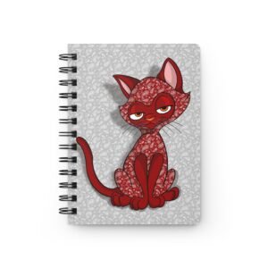 Sassy Cat Art - Paisley Print Sassy Cat Spiral Bound Journal - Cute Notebook, Writing Diary, Gift for Cat Lovers, Daily Planner, Art Sketchbook