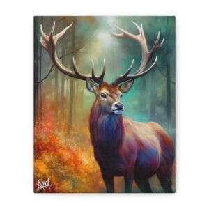 Animal Art Canvas -  Portrait Majestic Stag Canvas Art, Woodland Wildlife Decor, Nature Wall Art, Forest Home Accent, Gift for Nature Lovers, Rustic Cabin Decor