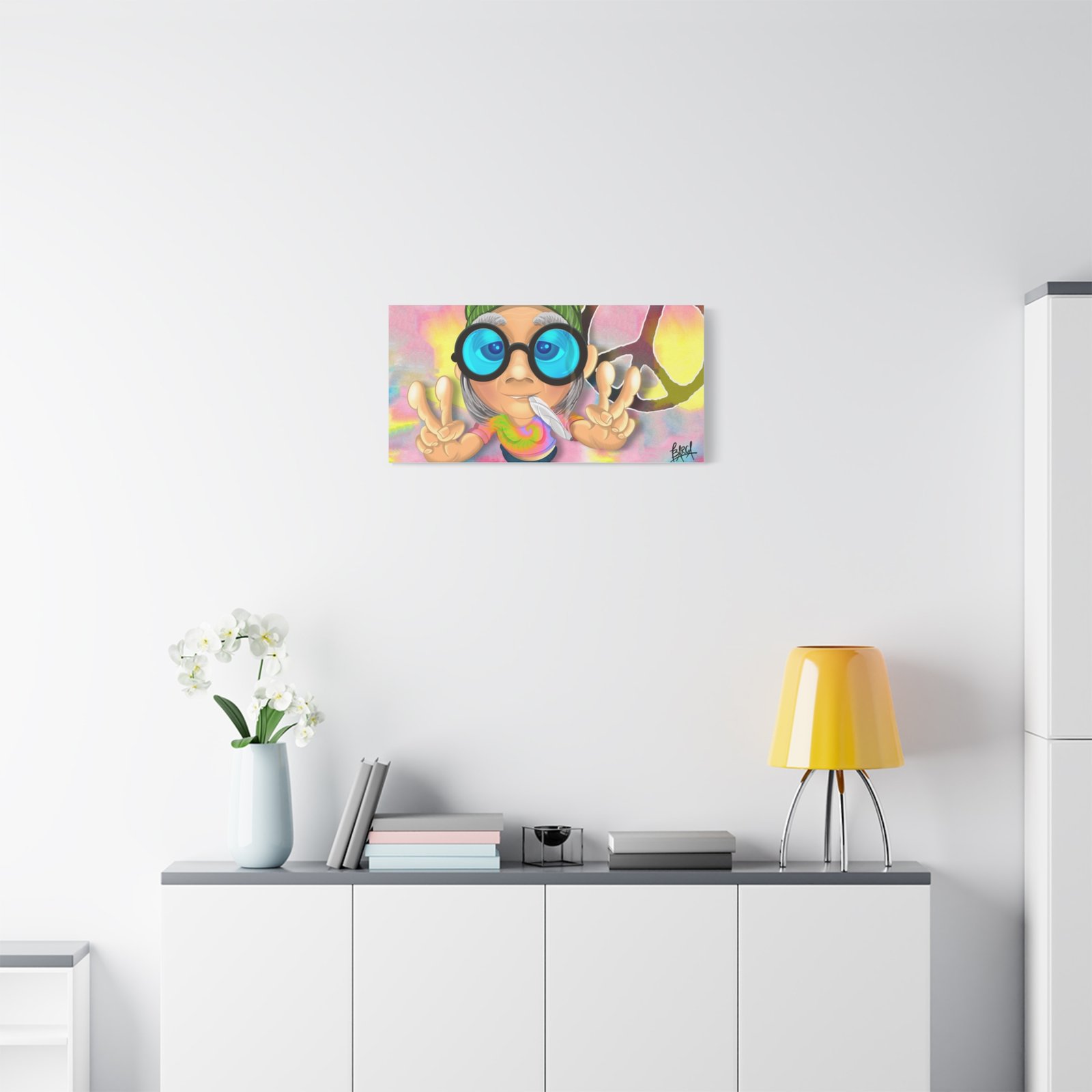 Other Art Portrait - Peace Vibes Canvas Art, Retro Wall Decor, Gift for Hippie Lovers, Boho Home Decor, Colorful Chill Room Art - Image 39