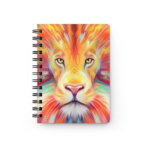 Animal Art Cat - Vibrant Lion Spiral Journal, Colorful Animal Notebook, Inspirational Writing Pad, Gift for Cat Lovers, Creative Sketchbook