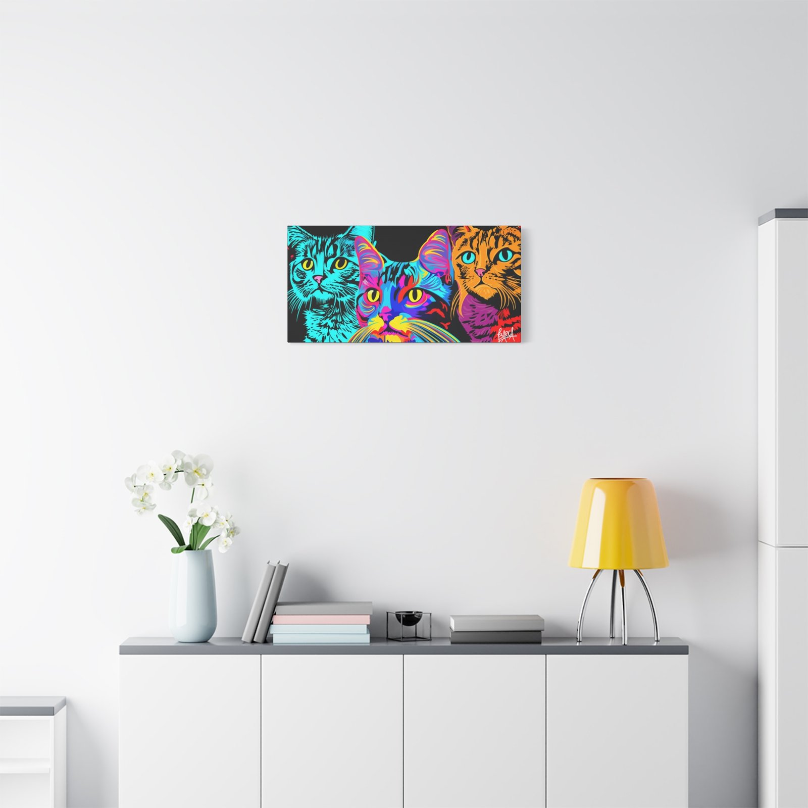 Animal Art Canvas - Vibrant Cat Canvas Print, Colorful Cat Wall Art, Home Decor for Cat Lovers, Pet Lover Gift, Colorful Cat Portraits - Image 43