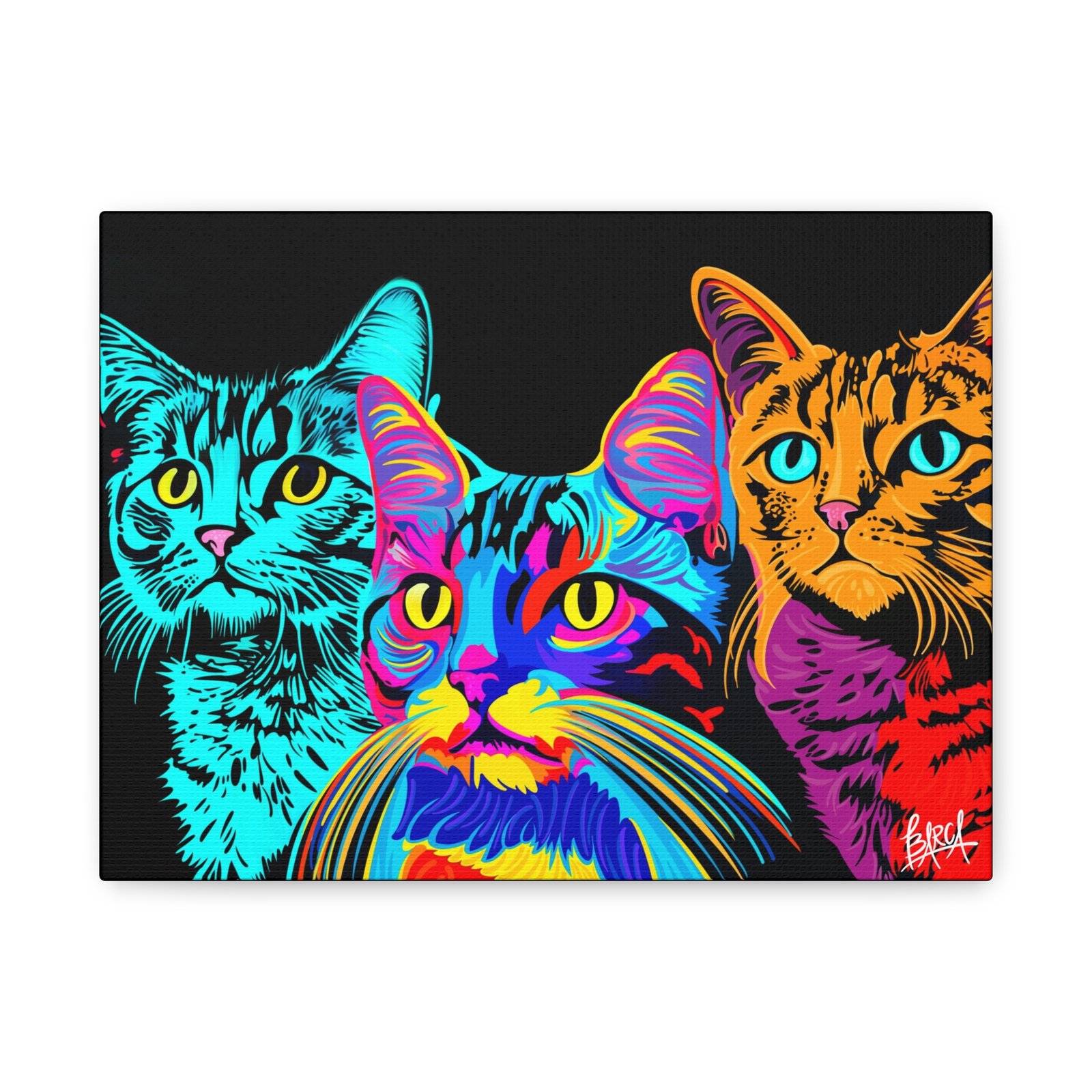 Animal Art Canvas - Vibrant Cat Canvas Print, Colorful Cat Wall Art, Home Decor for Cat Lovers, Pet Lover Gift, Colorful Cat Portraits - Image 5
