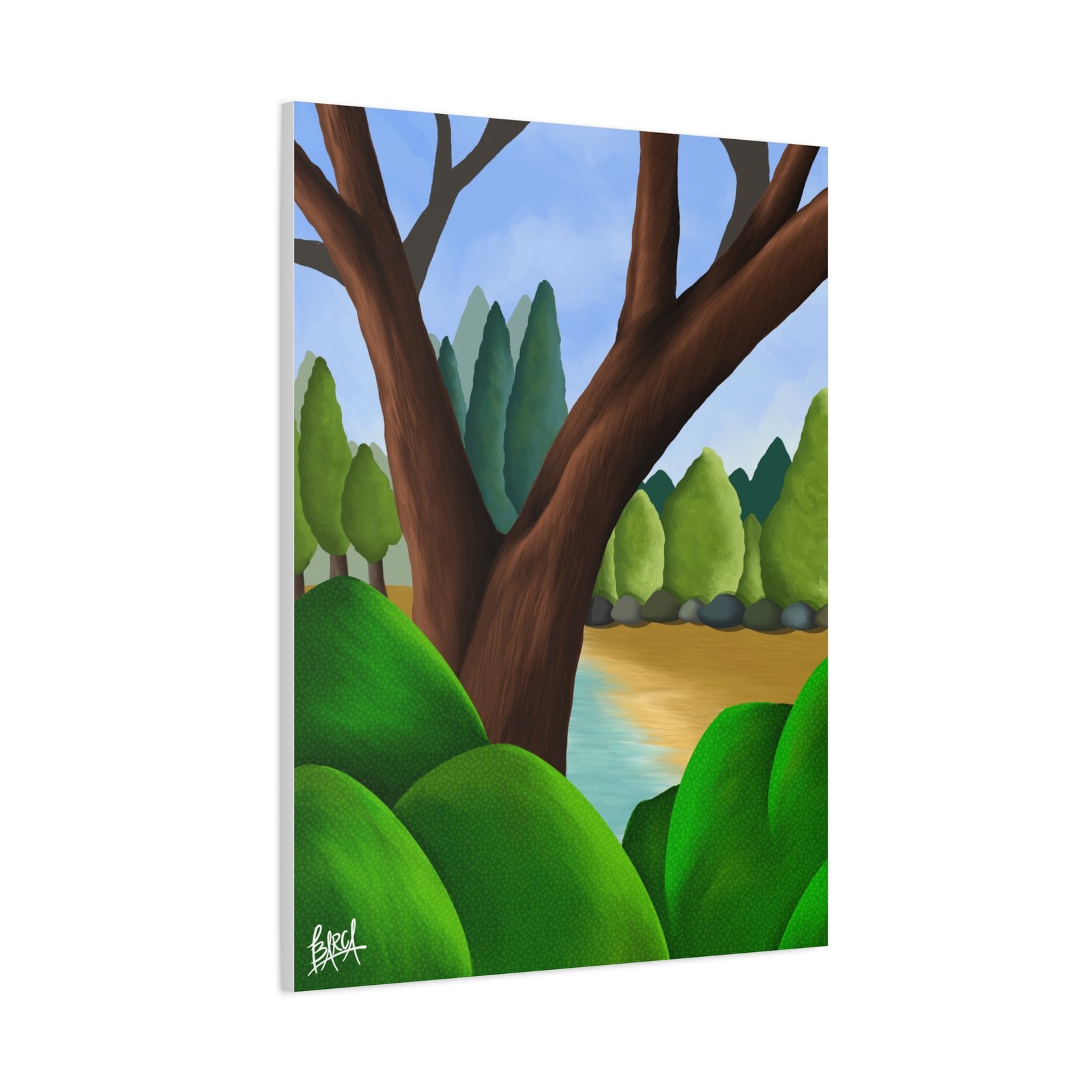 Other Art Portrait - Serene Nature Canvas Art Print, Stretched Wall Art, Green Landscape Decor, Earthy Home Decoration, Tranquil Nature Artwork - Image 38