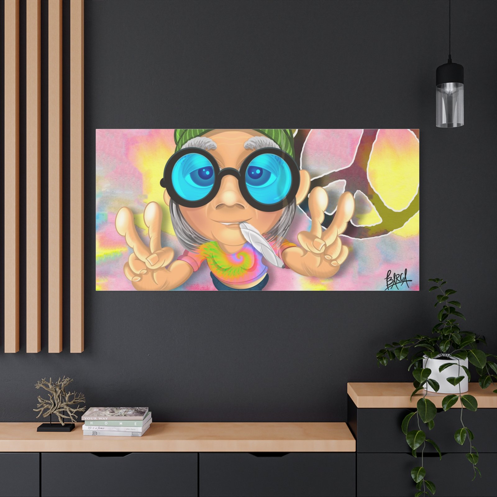 Other Art Portrait - Peace Vibes Canvas Art, Retro Wall Decor, Gift for Hippie Lovers, Boho Home Decor, Colorful Chill Room Art - Image 84
