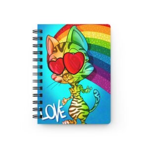 Cat-Tastic Art - Colorful Love Pride Cat Spiral Bound Journal, Cute Notebook for Kids, Heart Gift, Back to School Supplies, Cat Lover Gift