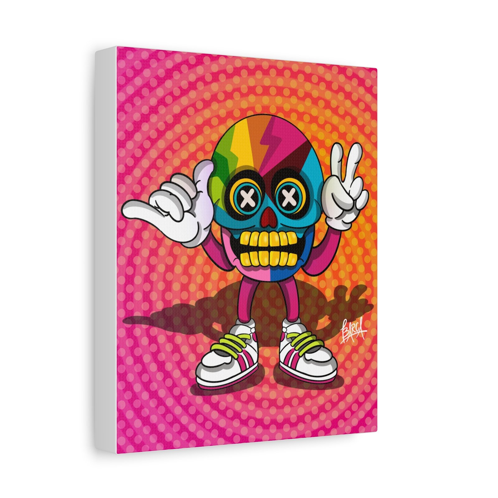 Other Art Portrait - Colorful Skull Canvas Art Print, Psychedelic Wall Decor, Unique Gift for Art Lovers, Vibrant Home Decor, Fun Room Accent - Image 2