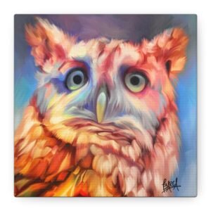 Animal Art Canvas - Vibrant Owl Canvas Art Print, Colorful Wall Decor, Animal Lover Gift, Home Decor, Unique Artwork