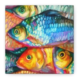 Animal Art Canvas - Vibrant Fish Art Canvas, Colorful Wall Decor, Perfect for Aquatic Lovers, Unique Gift, Home Decoration, Art for Any Occasion