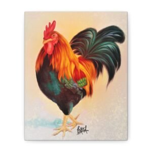 Animal Art Canvas - Portrait Vibrant Rooster Canvas Art, Colorful Farmhouse Wall Decor, Perfect for Animal Lovers, Kitchen & Living Room Decoration, Gift for Homeowners