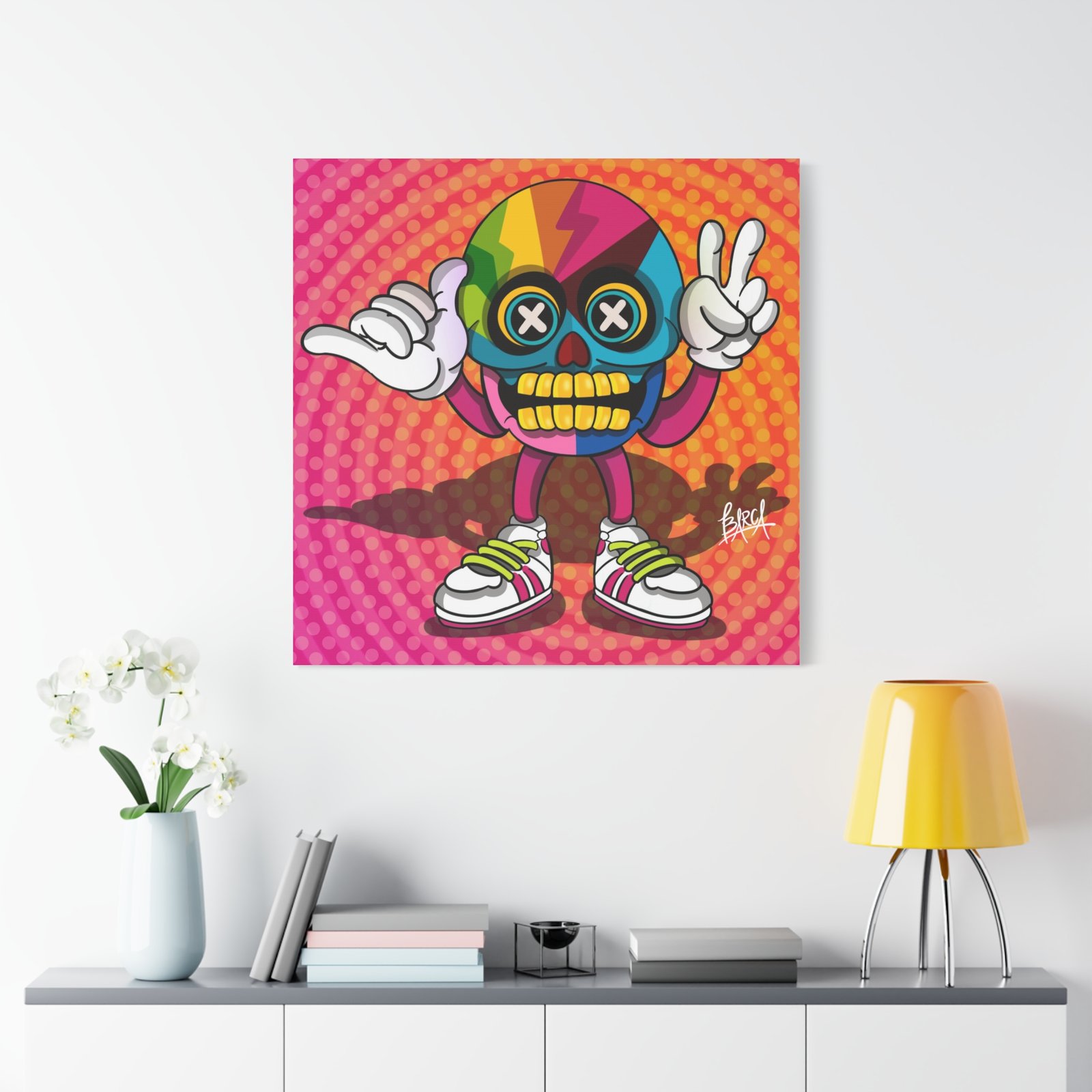 Other Art Portrait - Colorful Skull Canvas Art Print, Psychedelic Wall Decor, Unique Gift for Art Lovers, Vibrant Home Decor, Fun Room Accent - Image 79