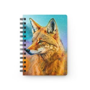 Animal Art Coyote - Vibrant Wildlife Spiral Bound Journal - Nature Lover Gift, Artistic Notebook, Eco-Friendly Journal, Sketchbook, Writing Diary