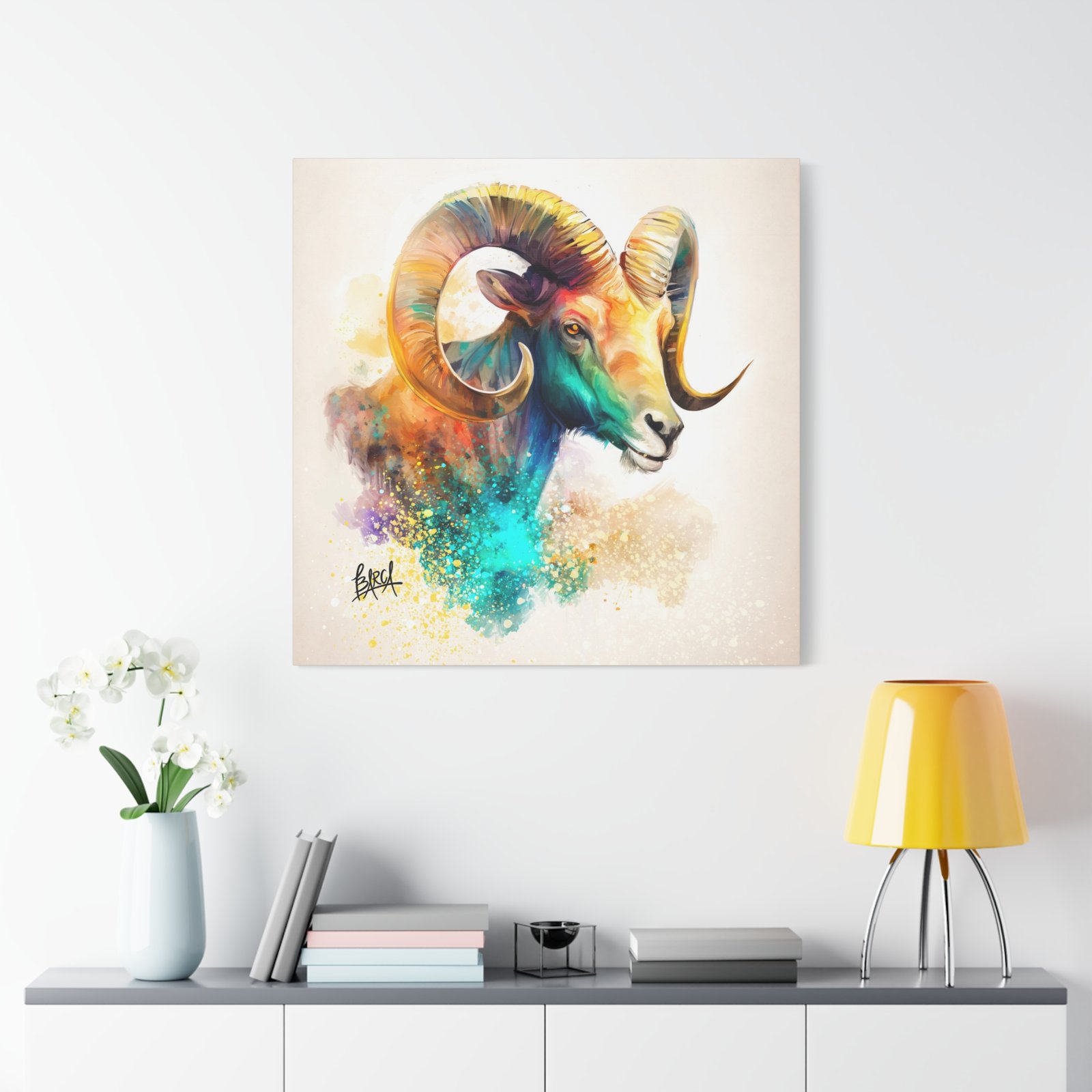 Animal Art - Aries Colorful Ram Canvas Art, Animal Wall Decor, Unique Home Decoration, Gift for Art Lovers, Goat Decor - Image 39