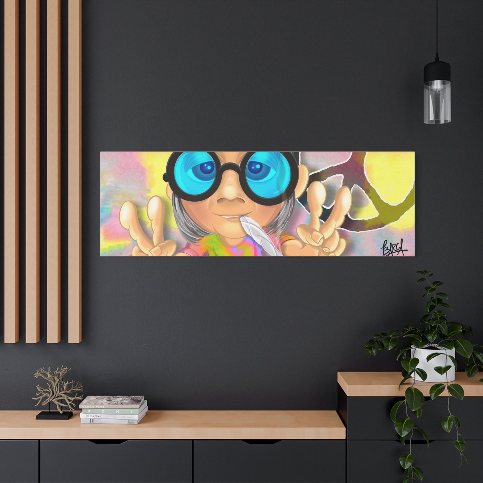 Other Art Portrait - Peace Vibes Canvas Art, Retro Wall Decor, Gift for Hippie Lovers, Boho Home Decor, Colorful Chill Room Art - Image 80