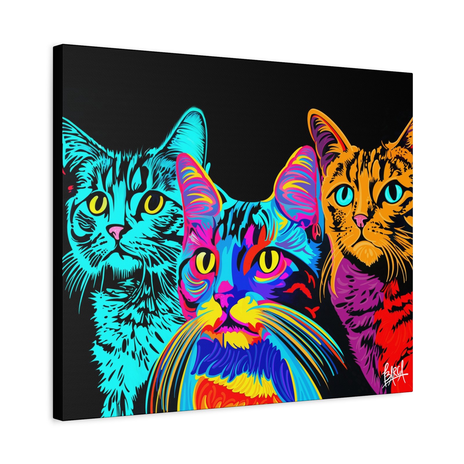 Animal Art Canvas - Vibrant Cat Canvas Print, Colorful Cat Wall Art, Home Decor for Cat Lovers, Pet Lover Gift, Colorful Cat Portraits - Image 38