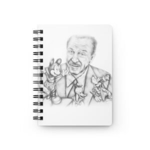 Graphite Pencil Art - Drawing of Walt Disney and Characters  Spiral Bound Journal Featuring Disney Inspired Art, Perfect for Note-taking, Gift for Disney Lovers, Creative Writing, Sketchbook